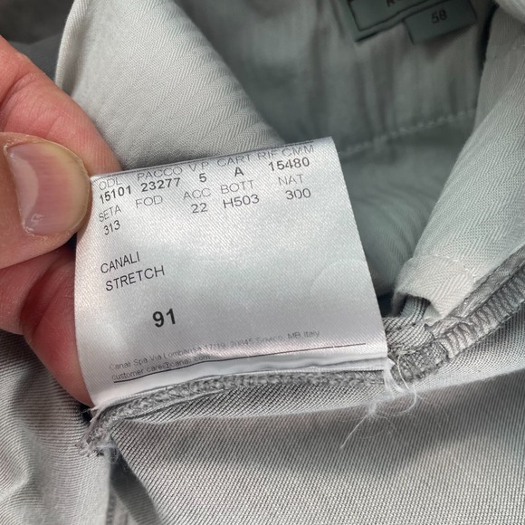 Canali Casual Pants Men 40x34 Light Grey Regular Fit Stretch Made Italy NWT $495 - Picture 12 of 12